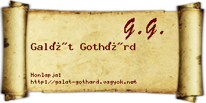Galát Gothárd névjegykártya